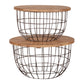 Akins - Nesting Caged Accent Tables - Light Brown