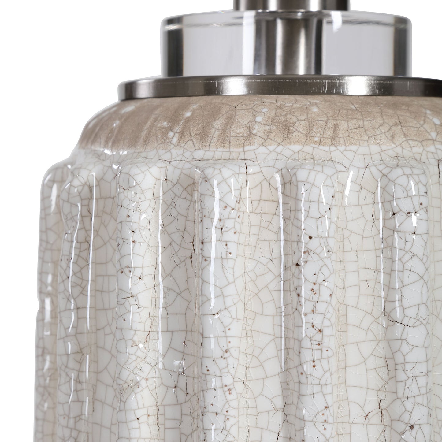 Azariah - Crackle Table Lamp - White