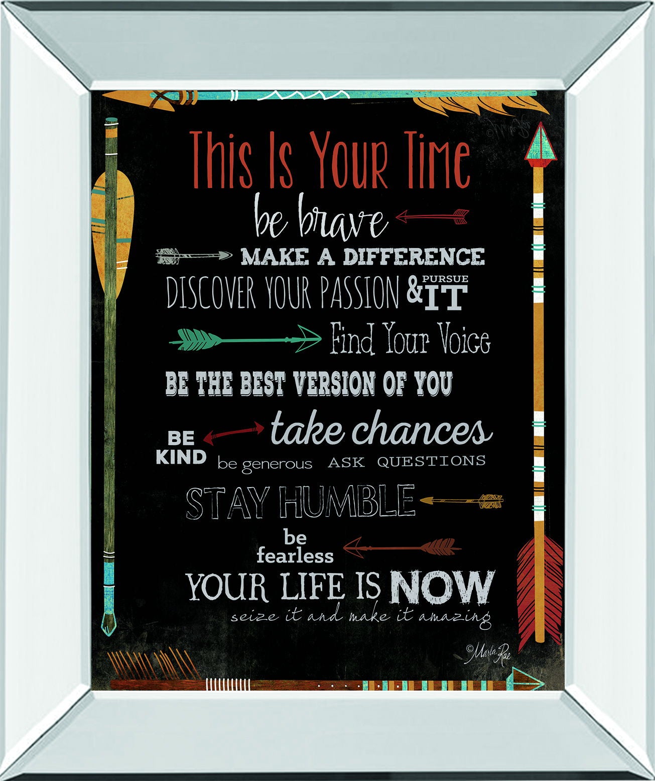 This Is Your Time By Marla Rae - Mirror Framed Print Wall Art - Black