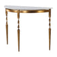 Imelda - Demilune Console Table - Gold & White