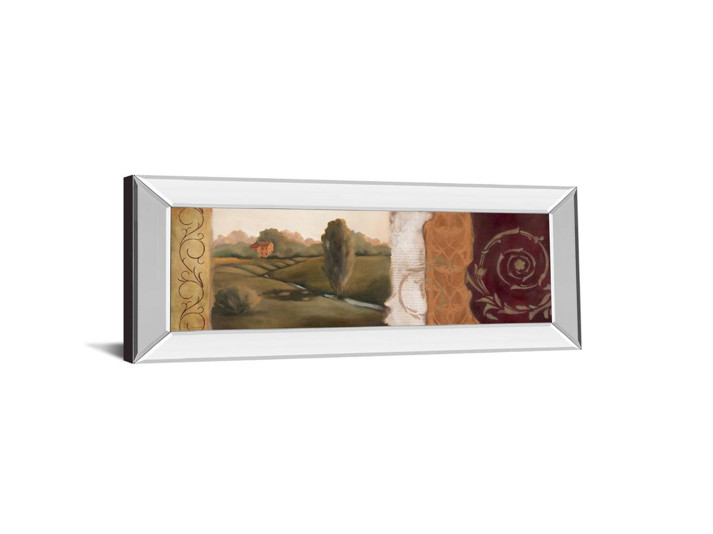 Tuscan Scene II - Mirror Framed Print Wall Art - Red