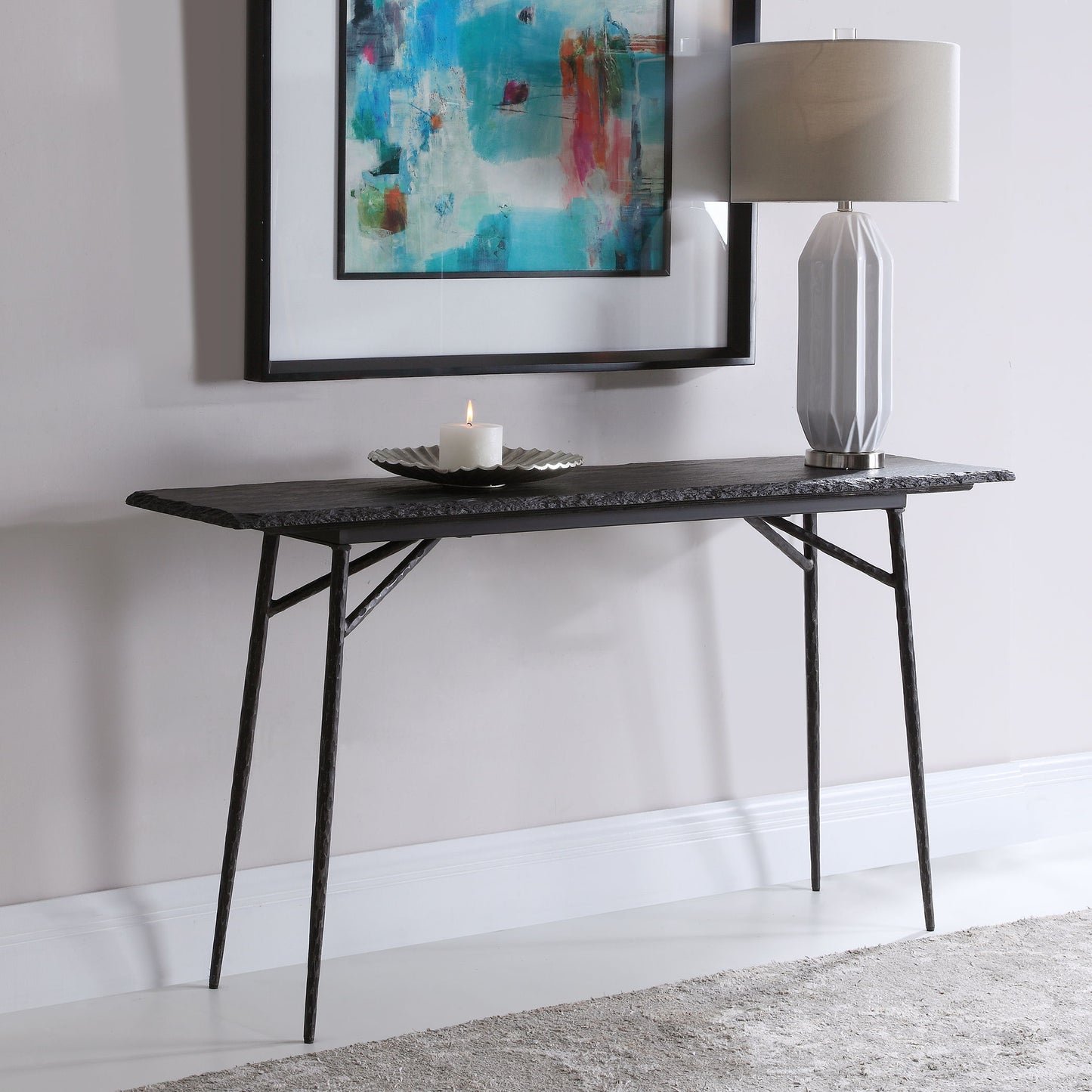 Kaduna - Slate Console Table - Black