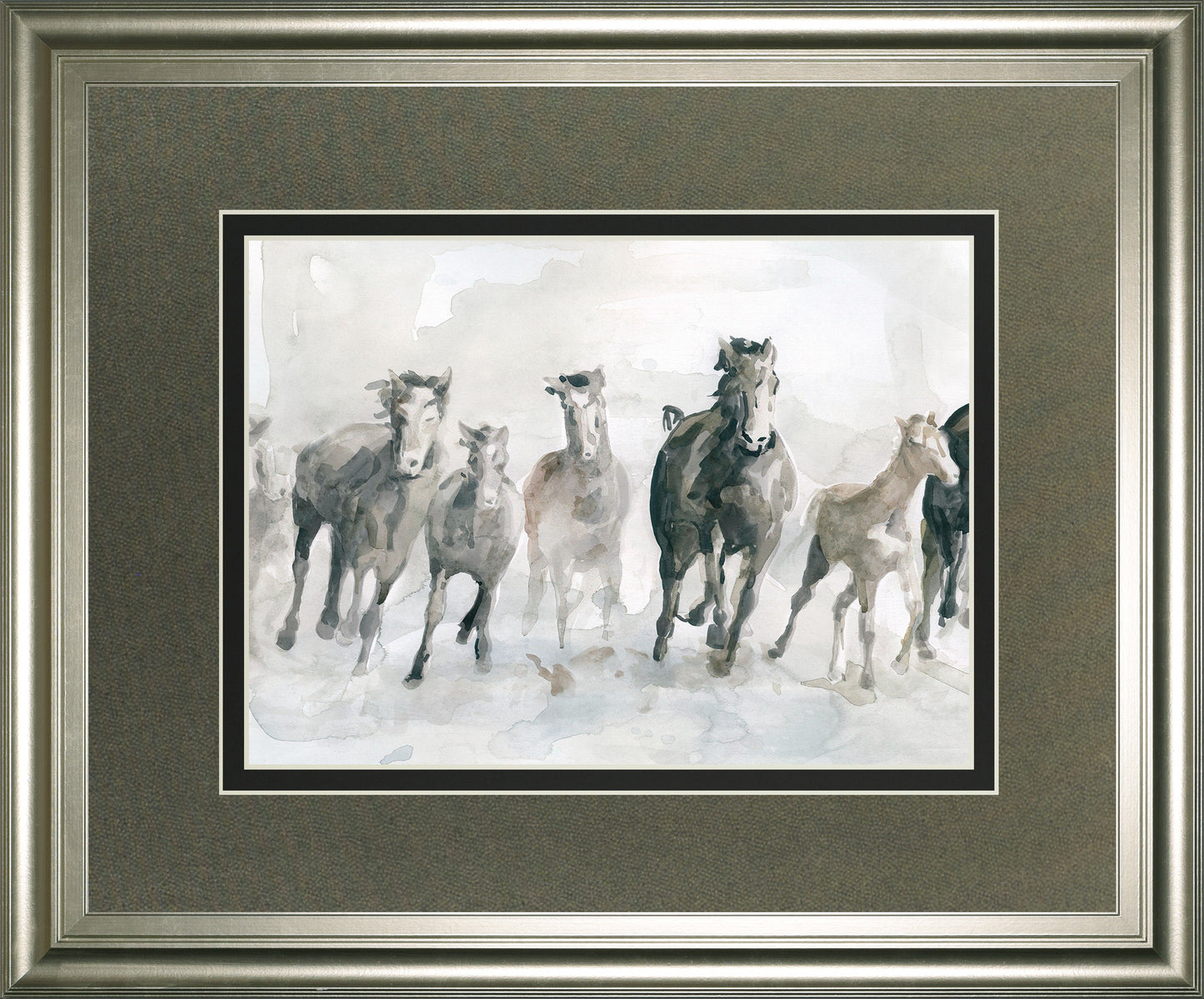 Running Wild By Carol Robinson - Framed Watercolor Print Wall Art - White