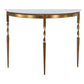 Imelda - Demilune Console Table - Gold & White