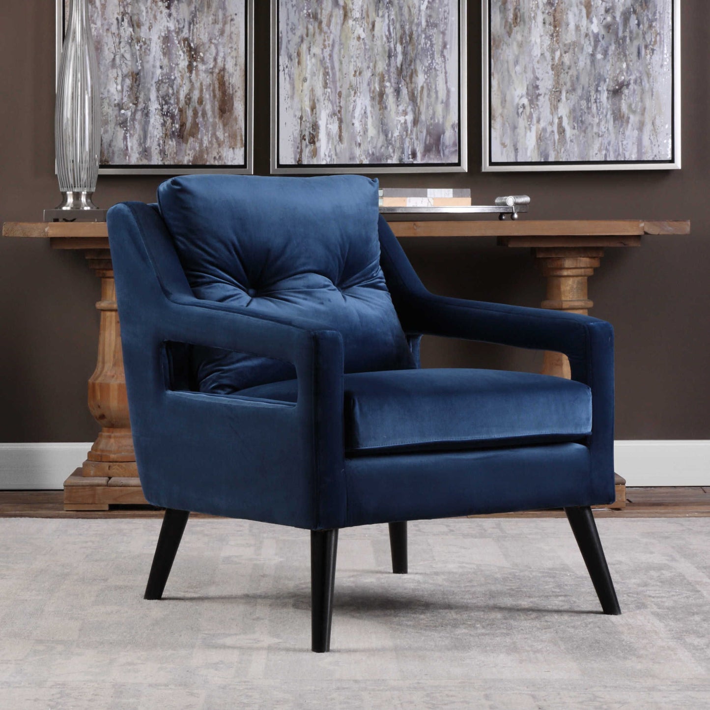 O'Brien - Velvet Armchair - Blue