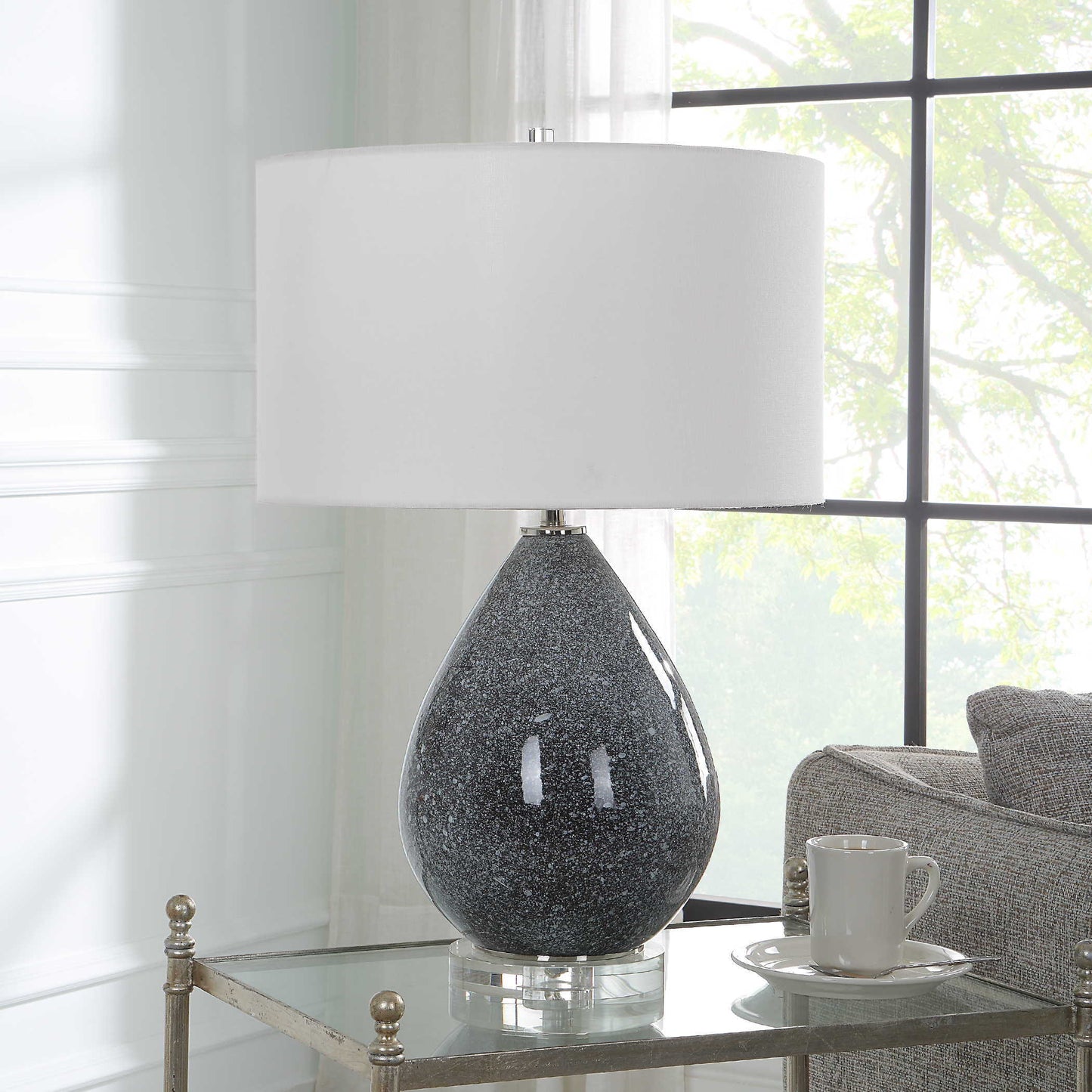 Nebula - Speckled Glaze Table Lamp - Gray