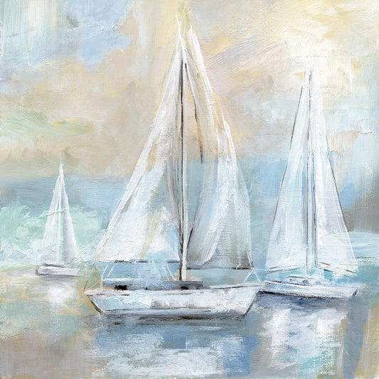 Framed Small - Sail Away By Nan - Light Blue