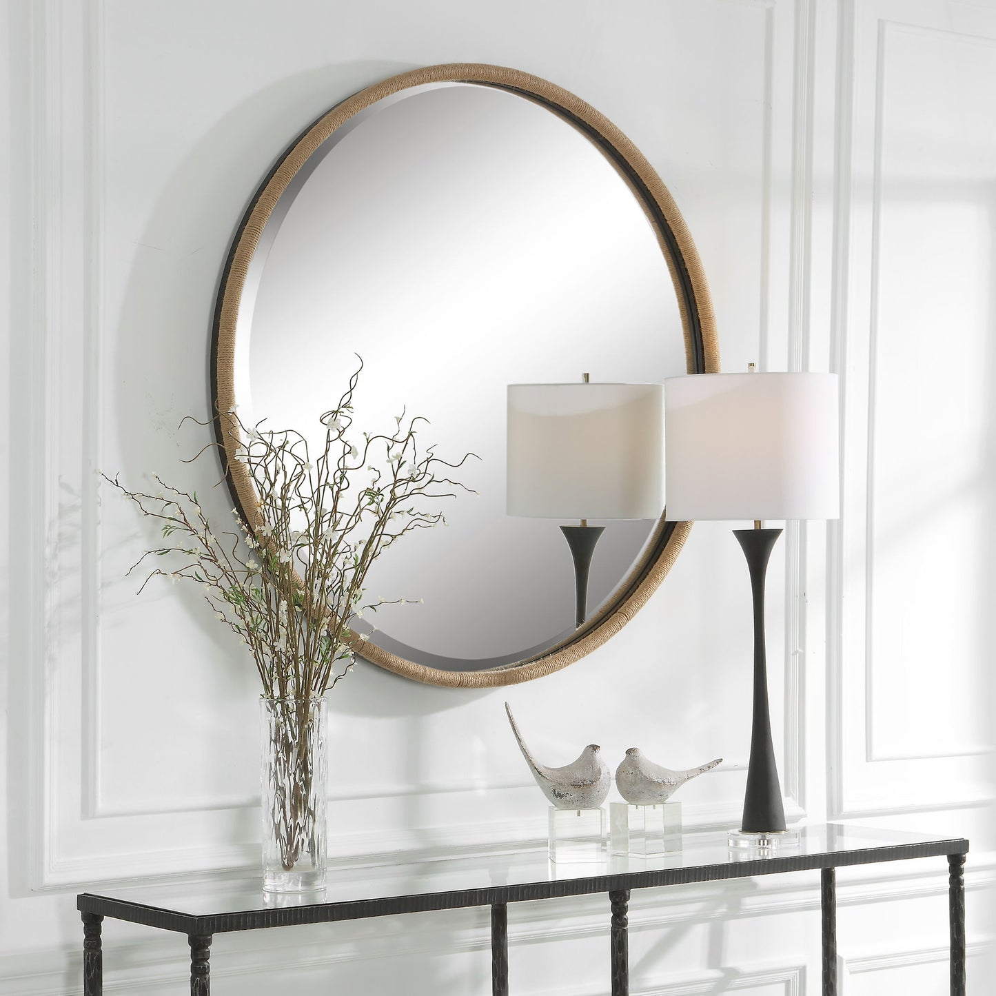 Ranchero - Natural Rope Round Mirror