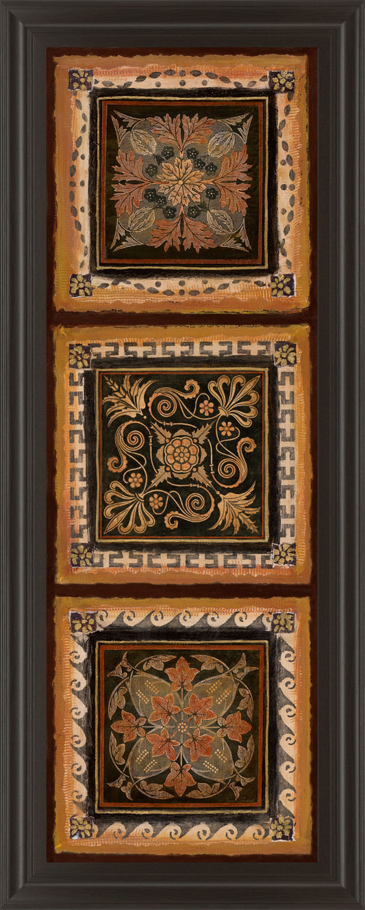 Folk Art Panel Il By Tava Studios - Framed Print Wall Art - Dark Brown