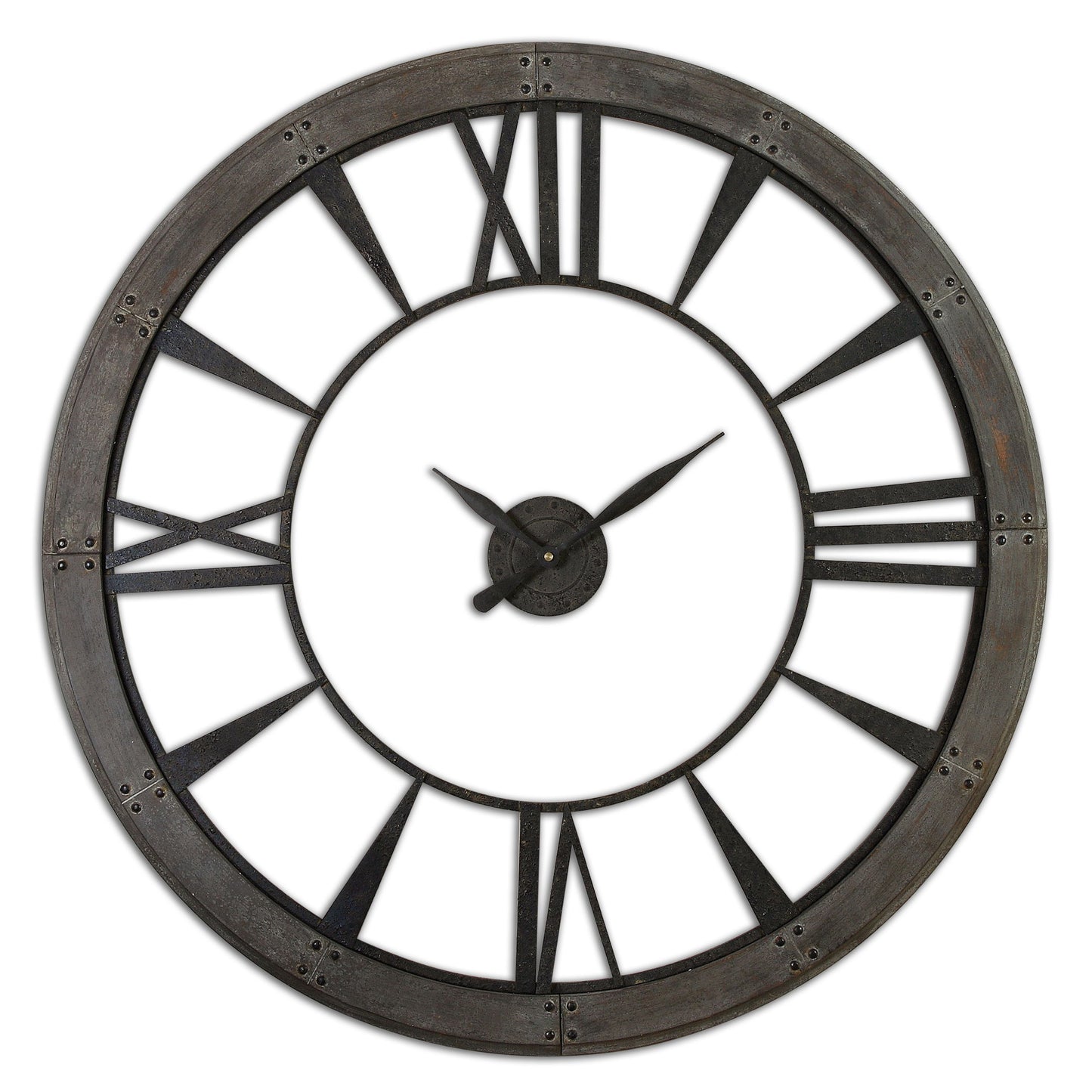 Ronan - Wall Clock, Large - Dark Brown