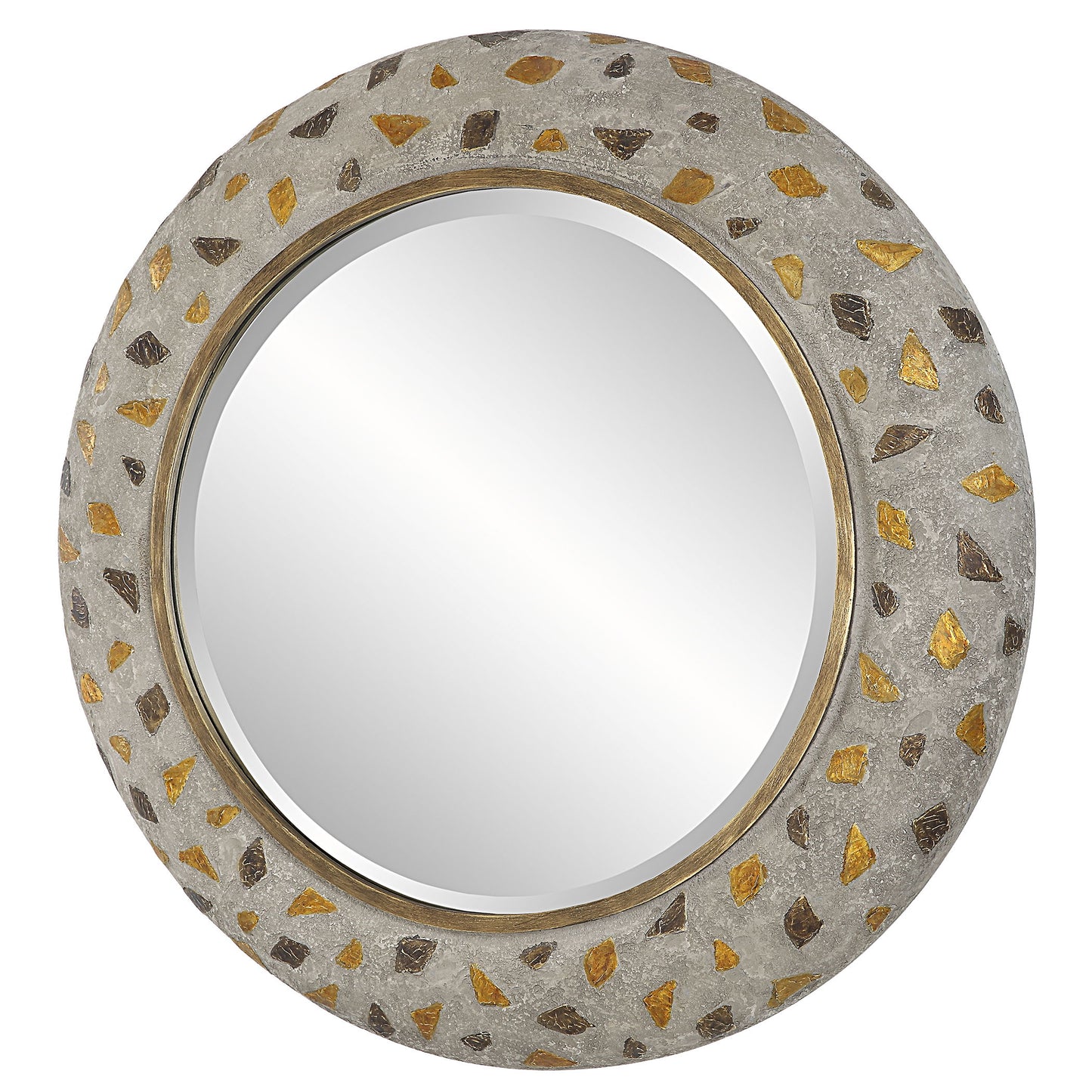 Copper Terrazzo - Round Mirror - Gold