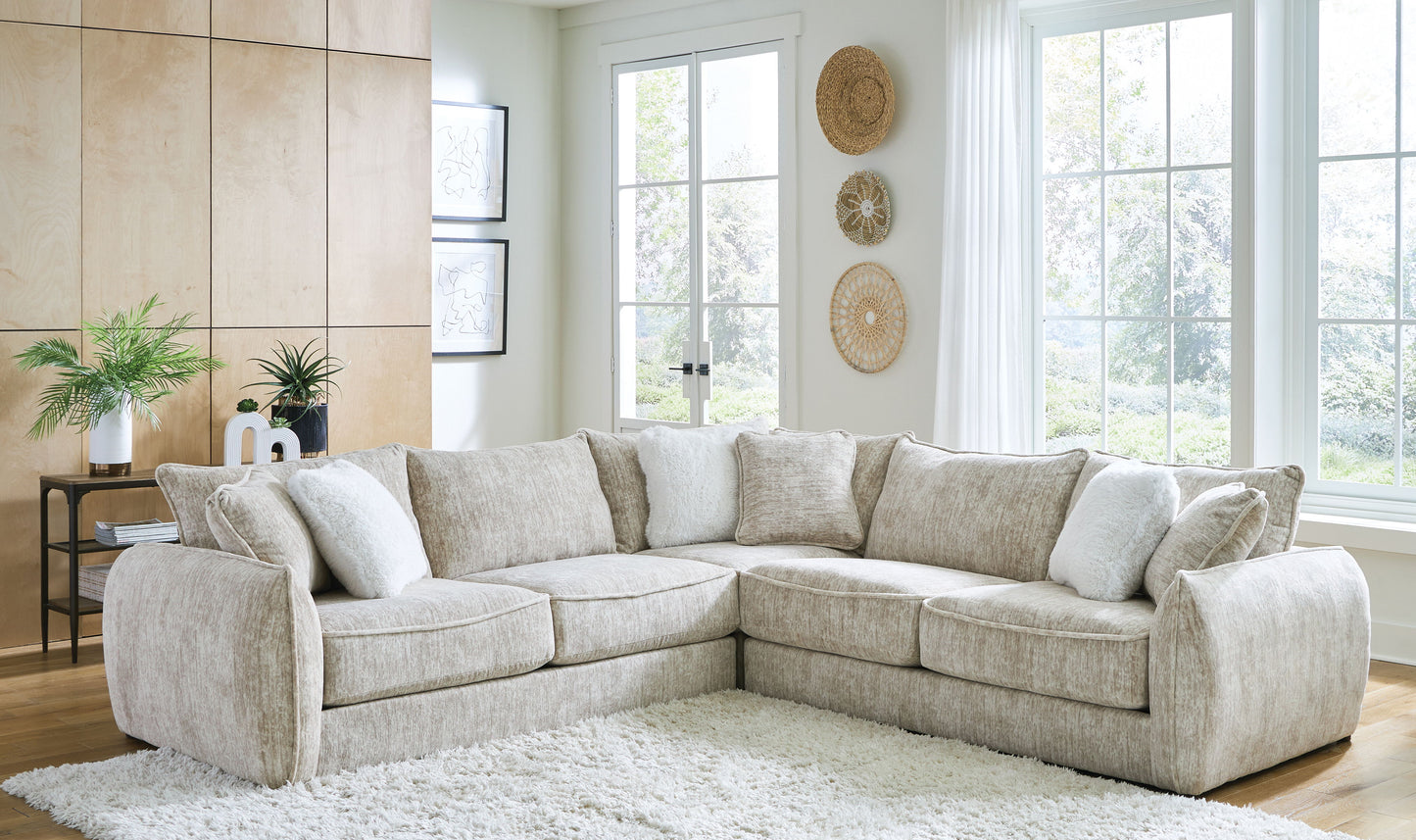 Bucktown - 3 Piece Sectional With Extra Thick Cuddler Seat Cushions - Parchment