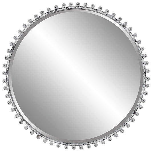 Taza - Round Mirror - Aged White