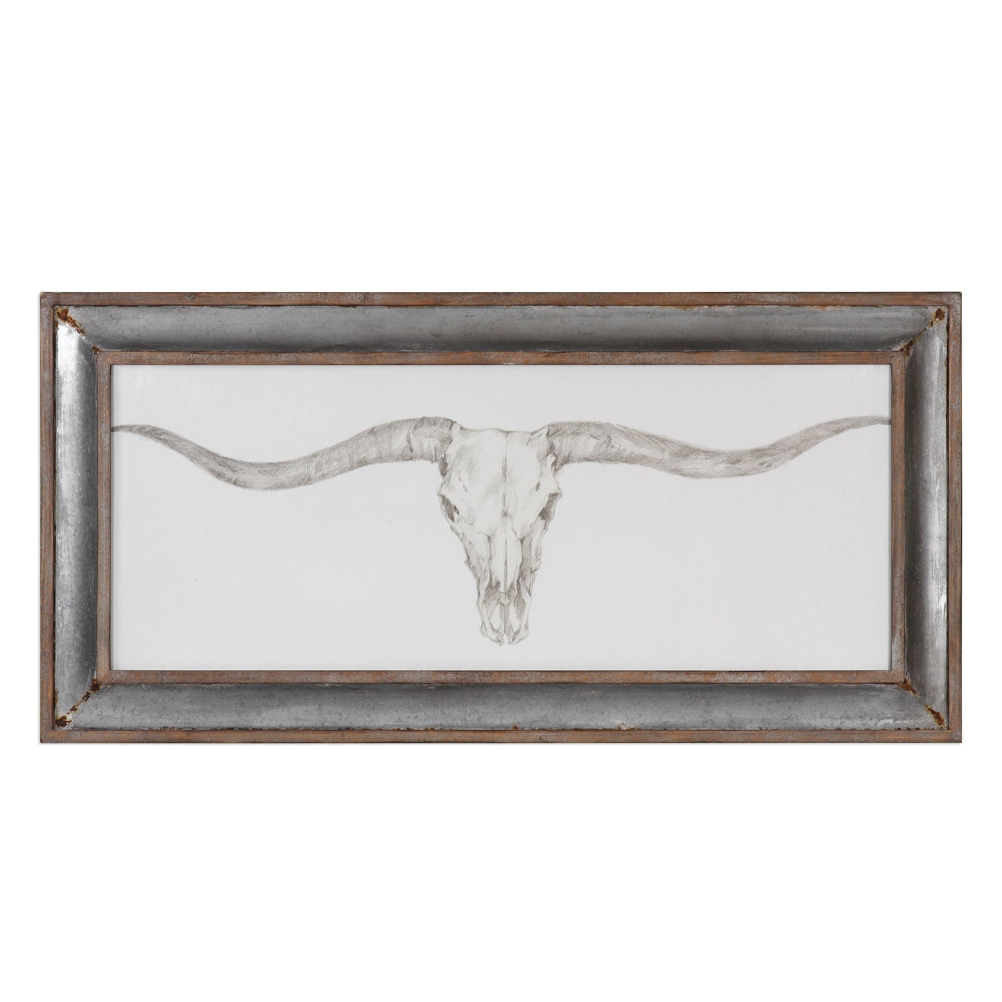 Western Skull Mount - Print - Pearl Silver