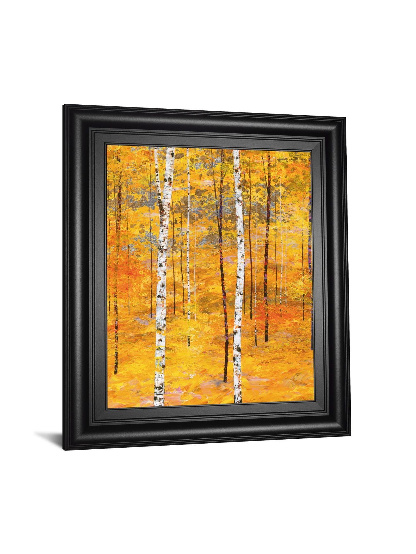 Iridescent Trees V By Alex Jawdokimov - Framed Print Wall Art - Yellow