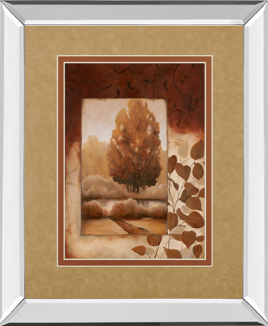 Fall Vignette Il By Carol Robinson - Mirror Framed Print Wall Art - Red