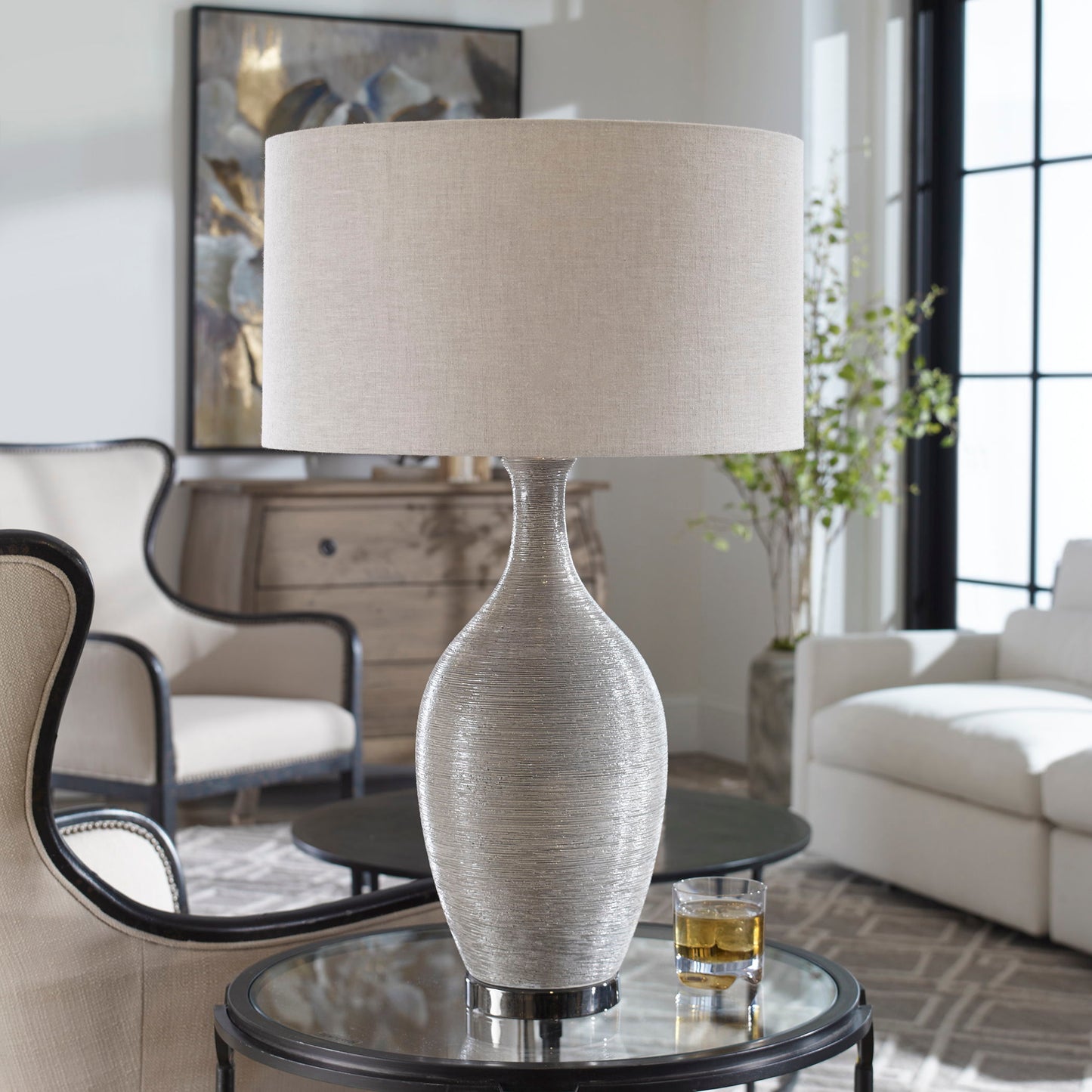 Dinah - Textured Table Lamp - Gray