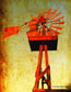 Framed Small - Chip's Windmill By Kari Brooks - Red