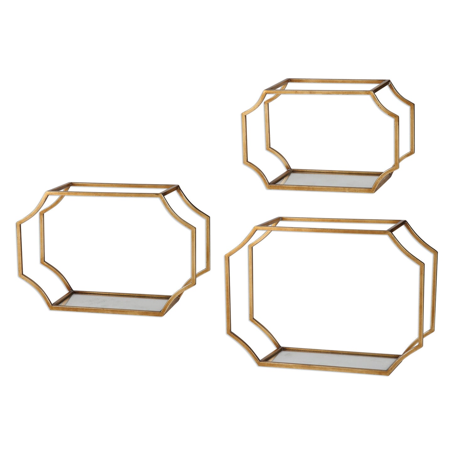 Lindee - Wall Shelves (Set of 3) - Gold