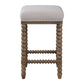 Pryce - Wooden Counter Stool - White & Light Brown