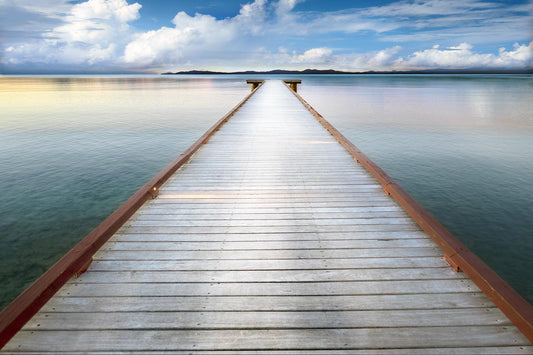 Small - Long View Pier By Danita Delimont - Blue