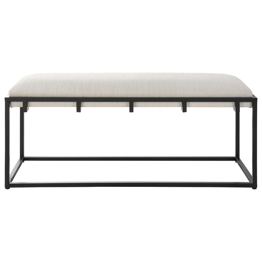 Paradox - Iron & Fabric Bench - White & Black