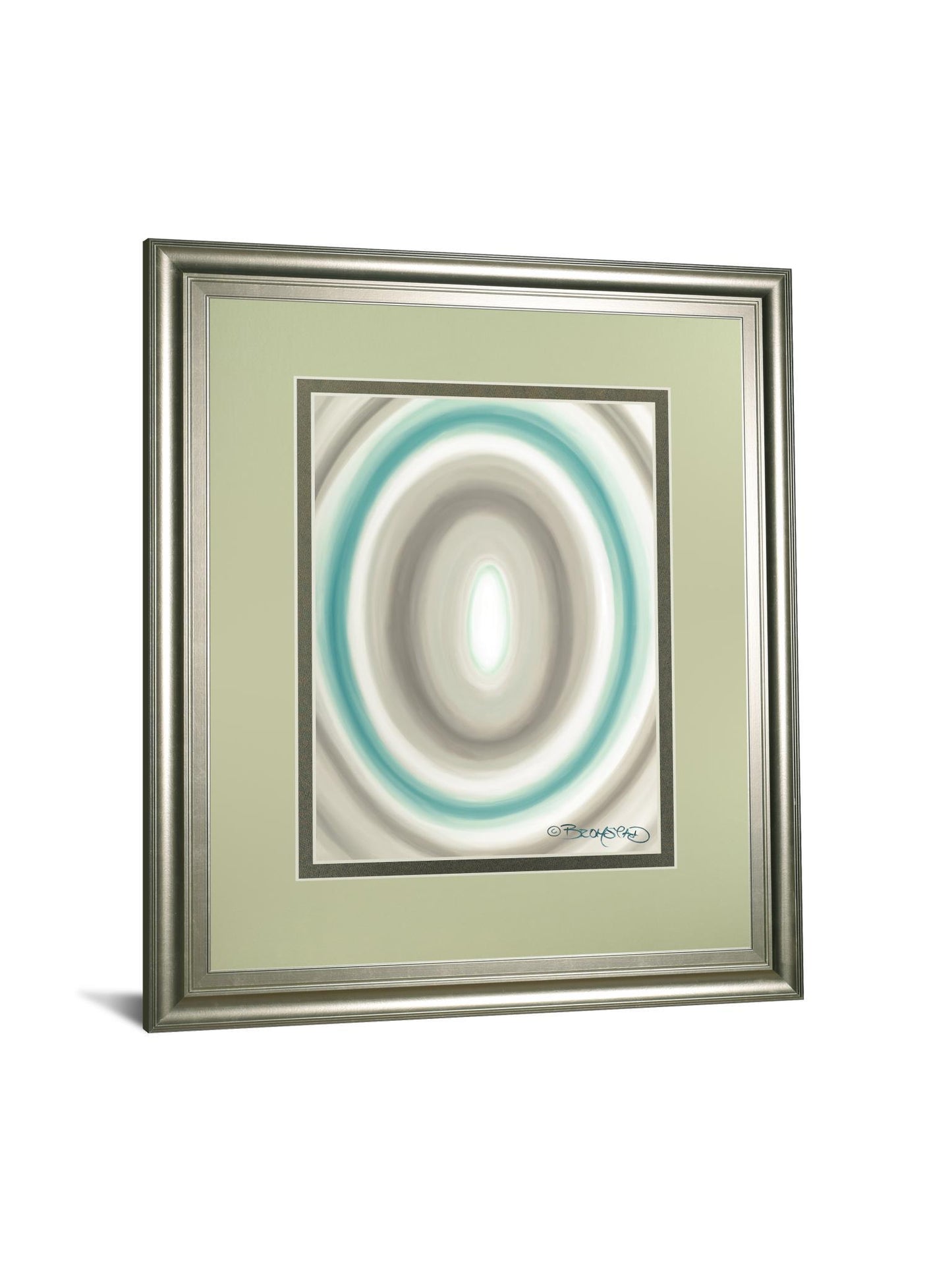 Concentric Ovals #1 By David Bromstad - Framed Print Wall Art - Blue