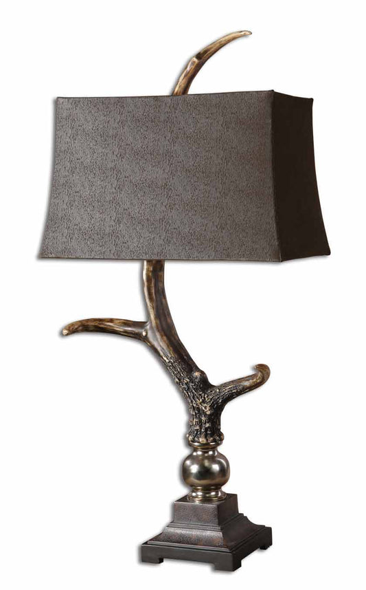 Stag Horn - Dark Shade Table Lamp - Dark Brown