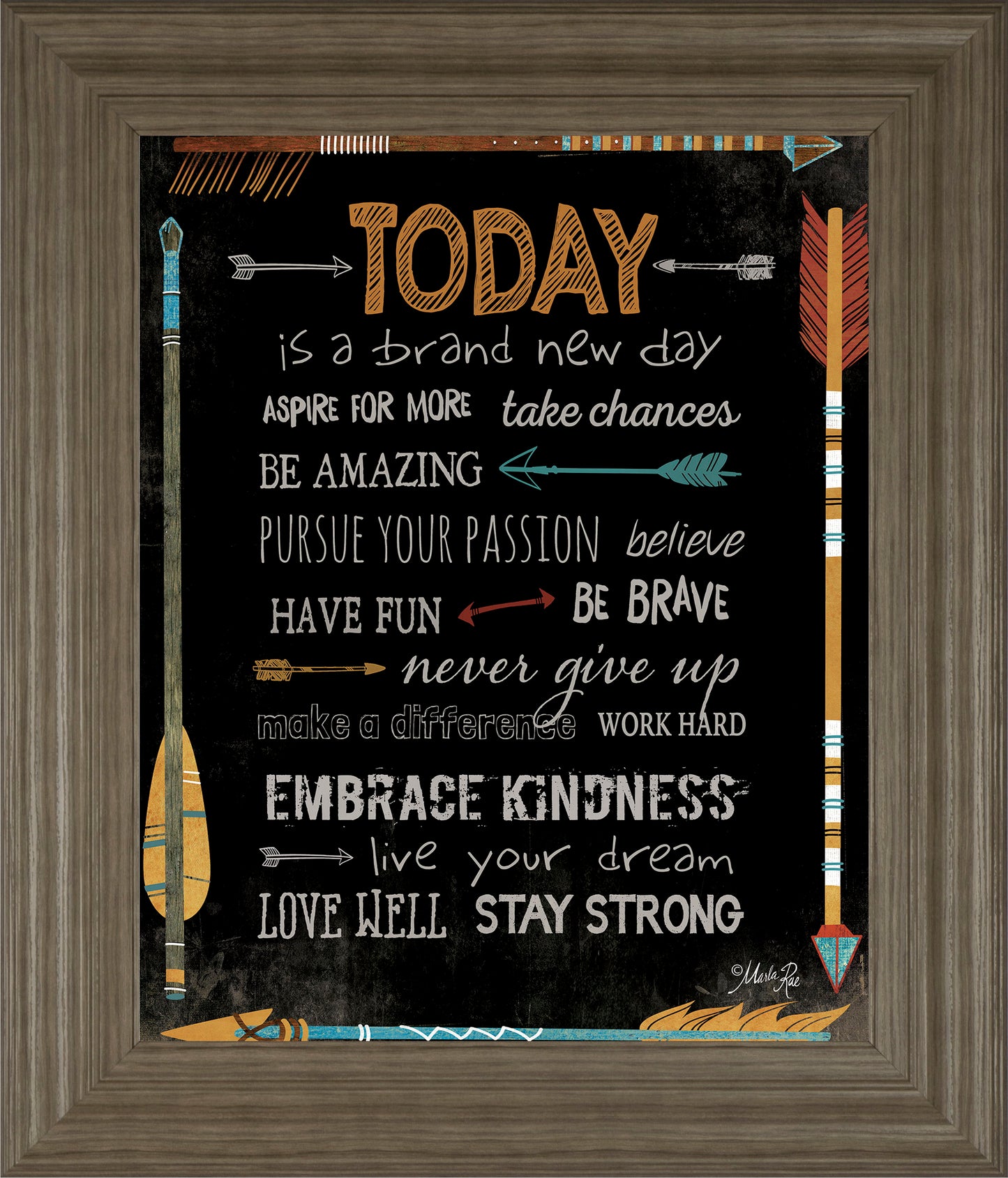 Today Is A Brand New Day By Marla Rae - Framed Print Wall Art - Black