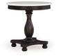 Henridge - Black / White - Accent Table With Pedestal Base