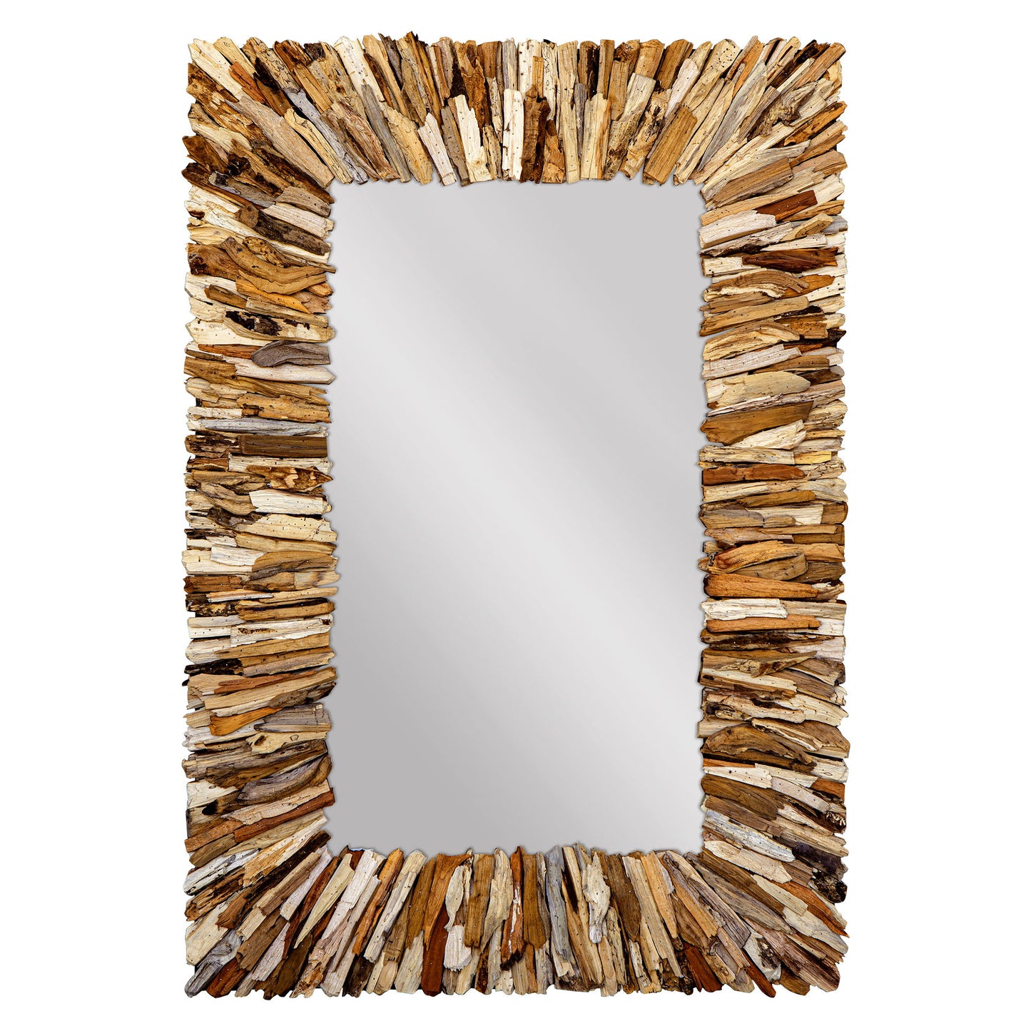 Teak Branch - Rectangular Mirror - Light Brown