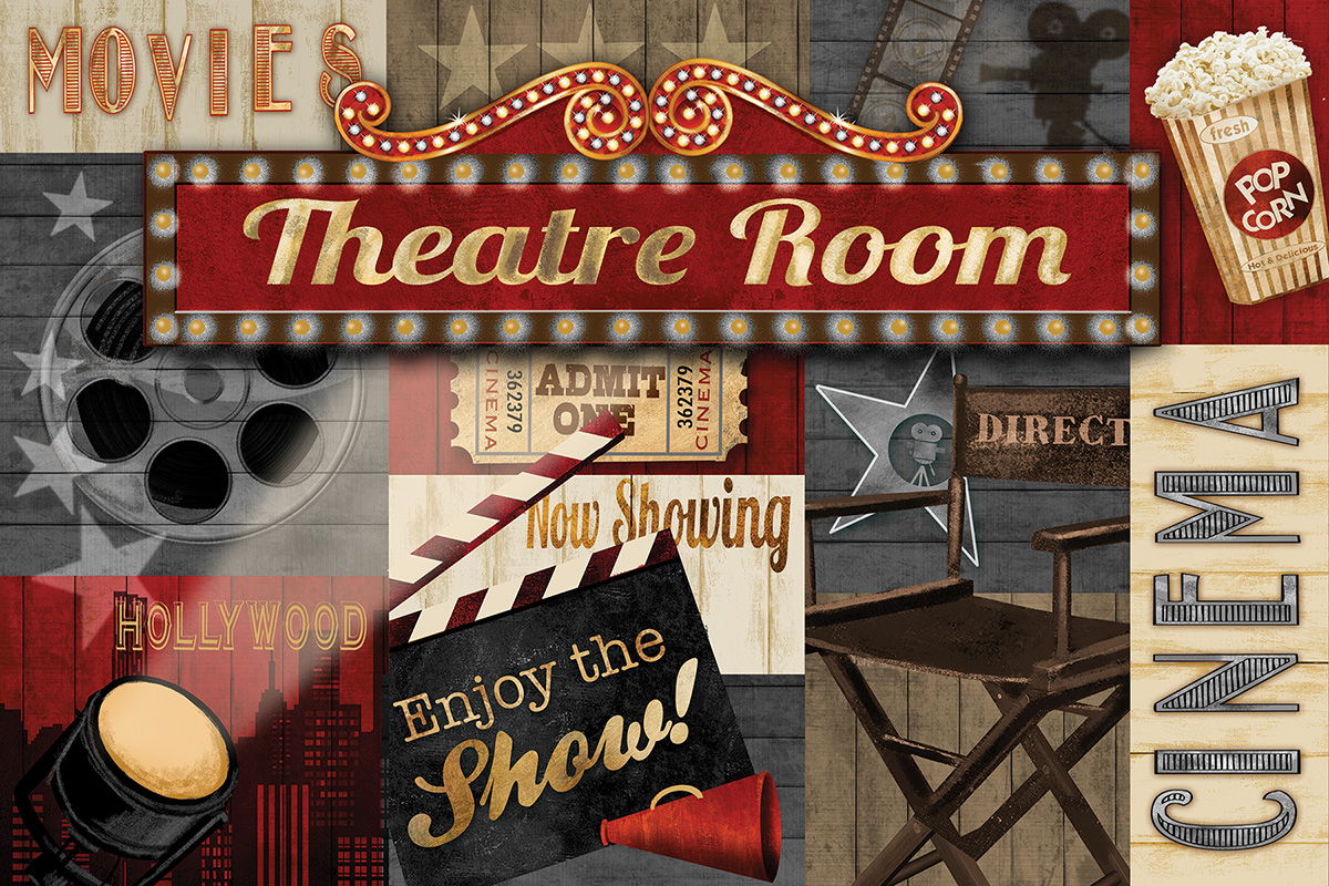Small - Theatre Room By Conrad Knutsen - Red