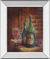 Vintage Wine Ill - Mirror Framed Print Wall Art - Dark Brown