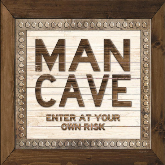 Framed - Man Cave By Cindy Jacobs - Dark Brown