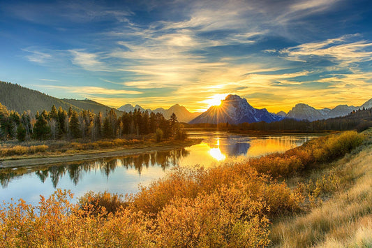 Tempered Glass With Foil - Lake By the Mountain - Yellow