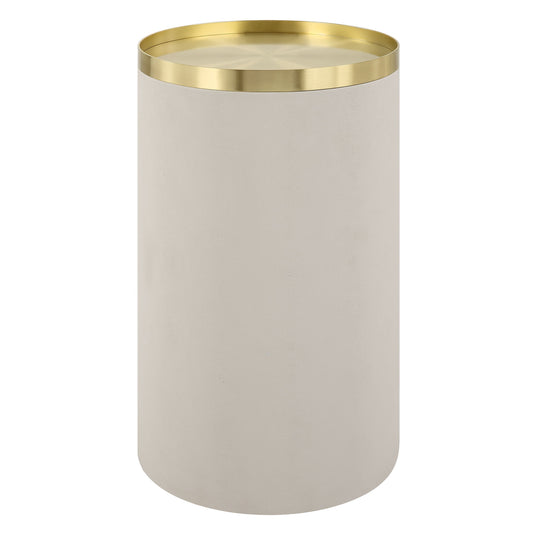 Circuit - Brass & White Accent Table - White