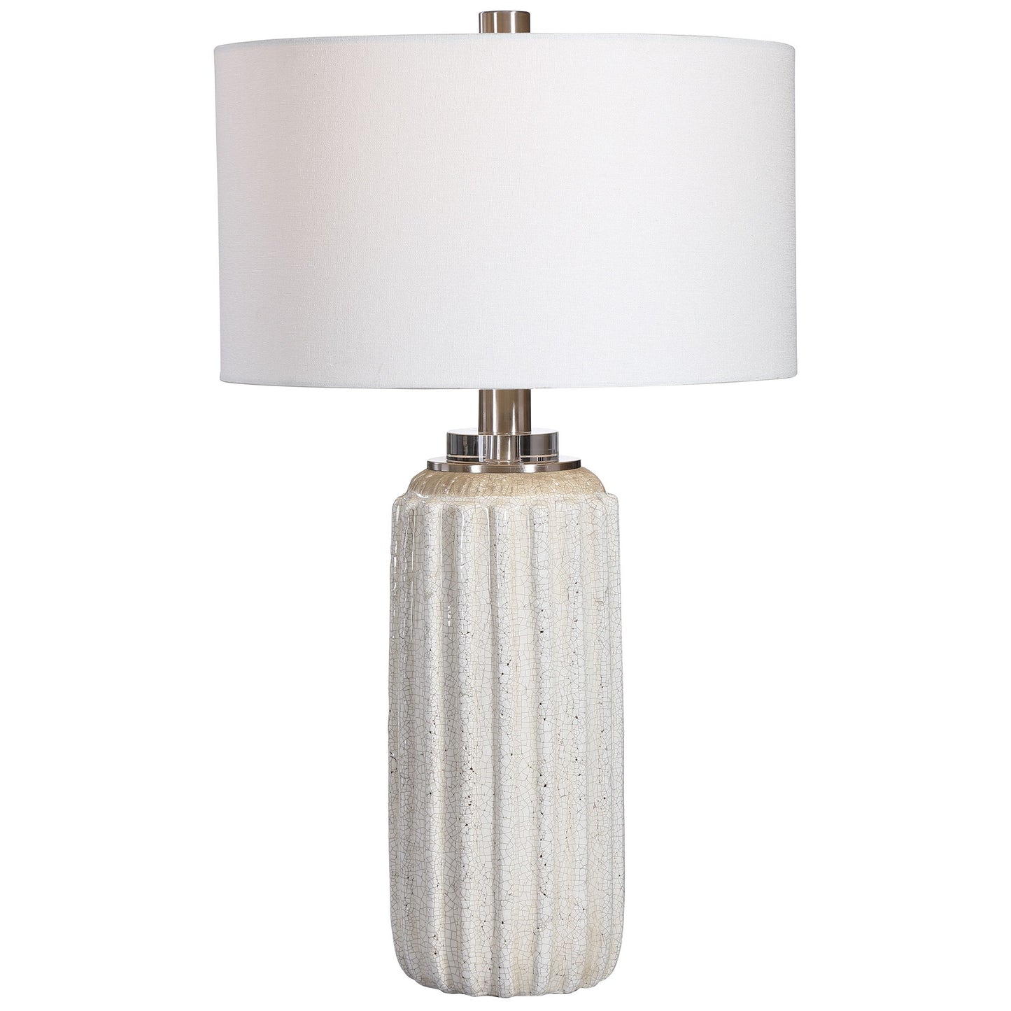 Azariah - Crackle Table Lamp - White