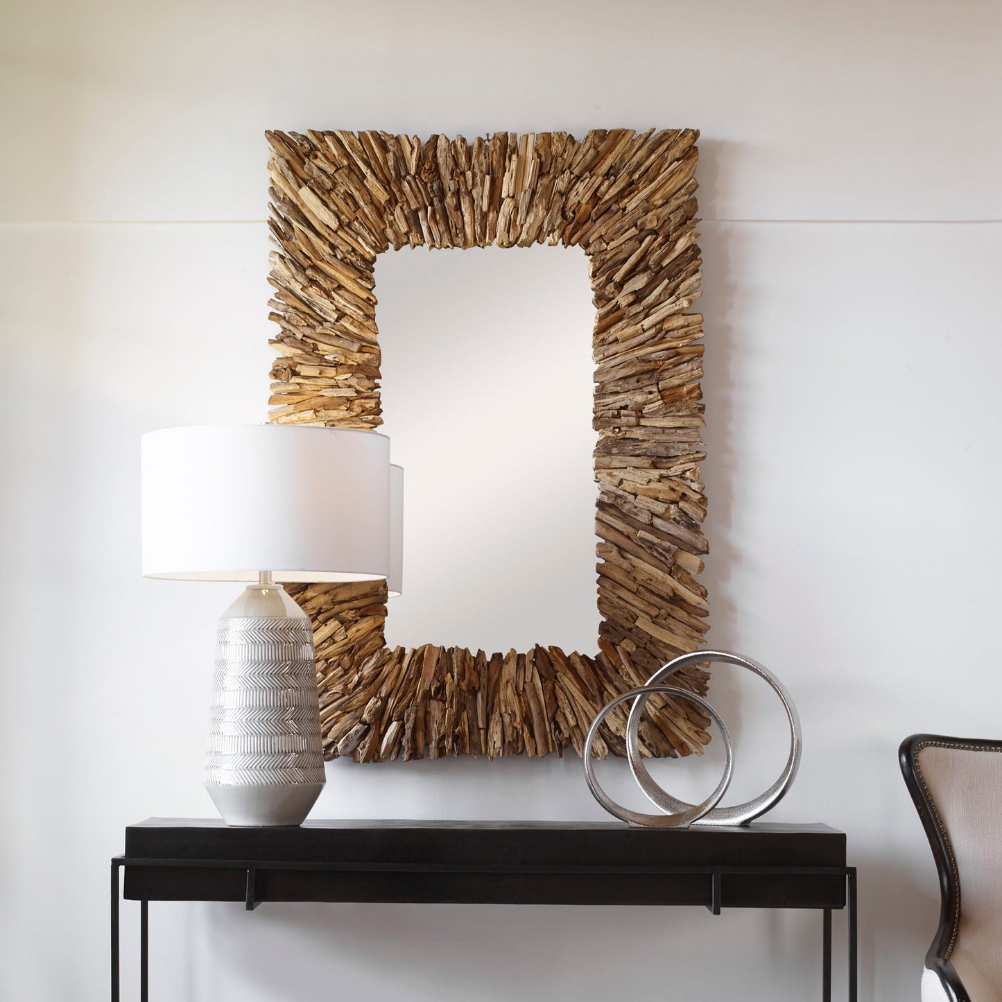 Teak Branch - Rectangular Mirror - Light Brown