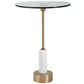 Portsmouth - Round Accent Table - Gold & White