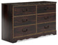 Glosmount - Two-tone - Six Drawer Dresser