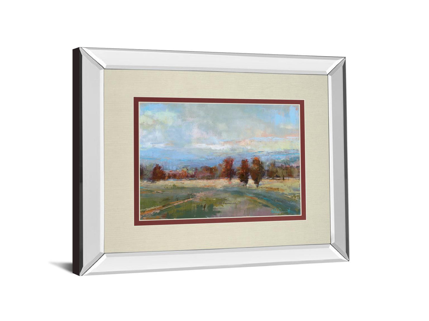 River Run By Louis Bourne - Mirror Framed Print Wall Art - Dark Brown