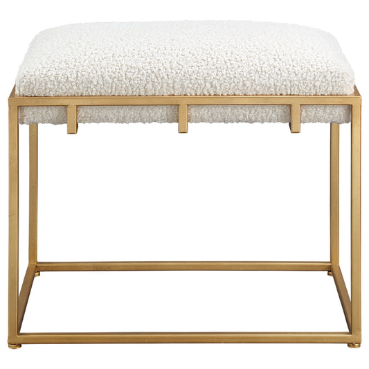 Paradox - Small Shearling Bench - Gold & White