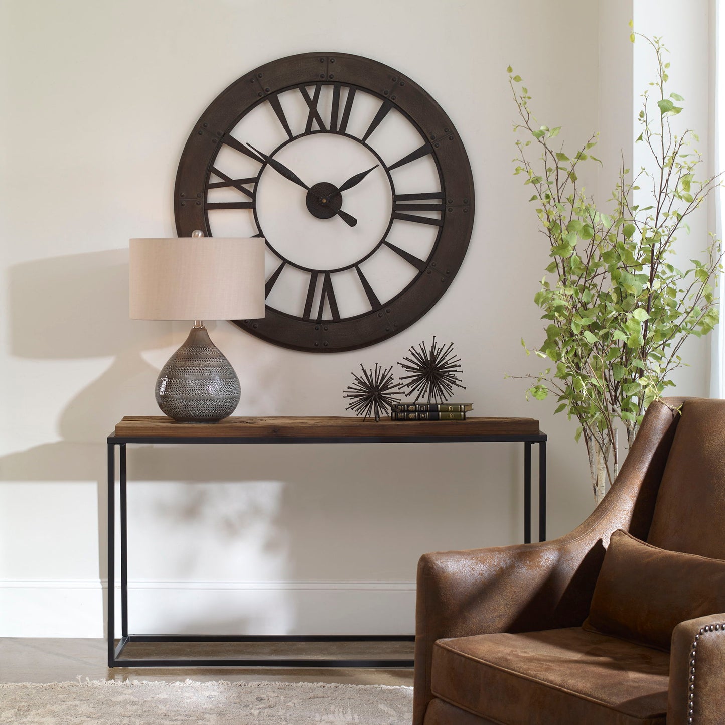 Ronan - Wall Clock - Dark Brown