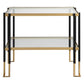 Kentmore - Glass Side Table - Black & Gold