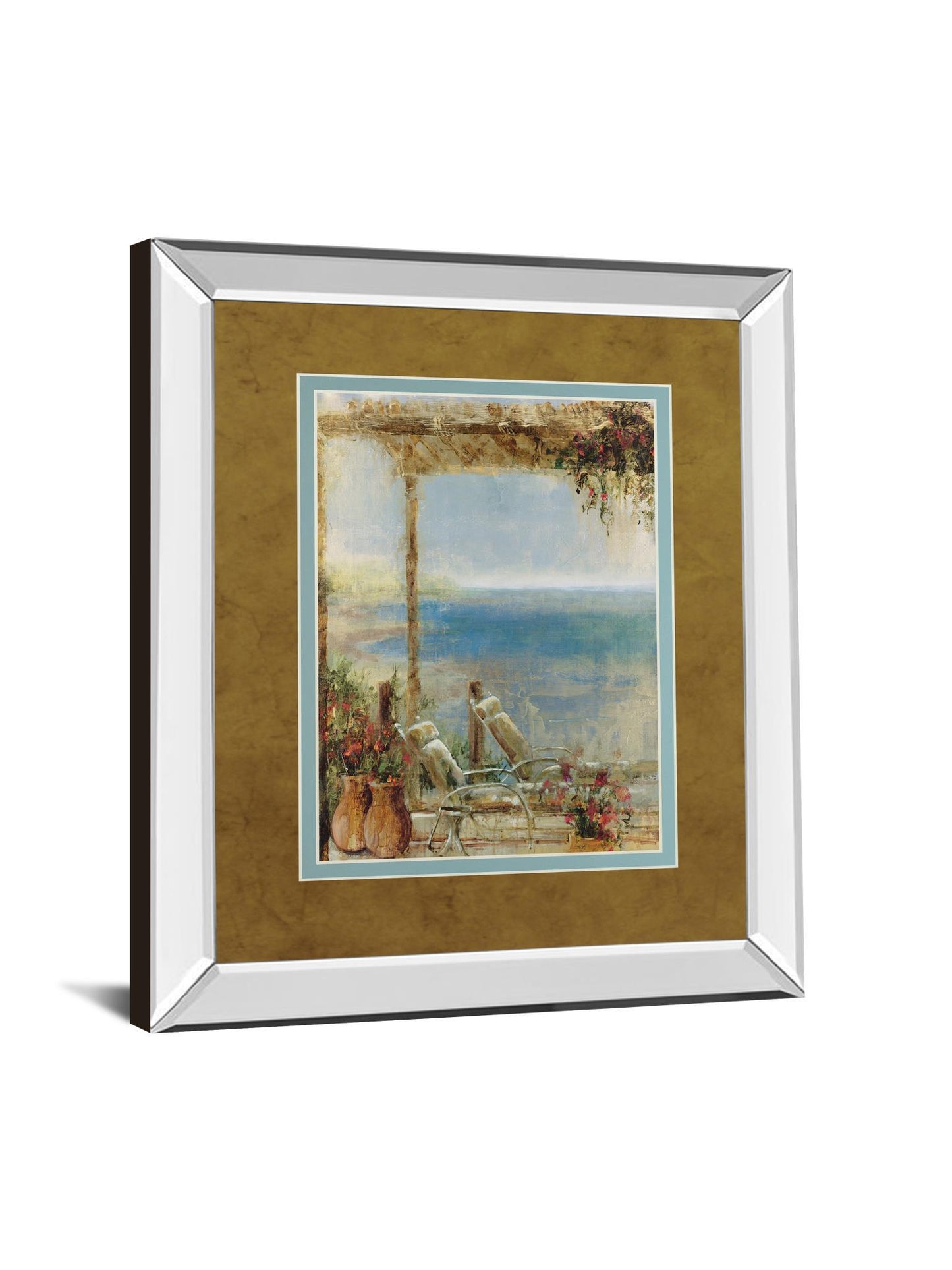 Ocean Retreat Il By Stiles - Mirror Framed Print Wall Art - Blue