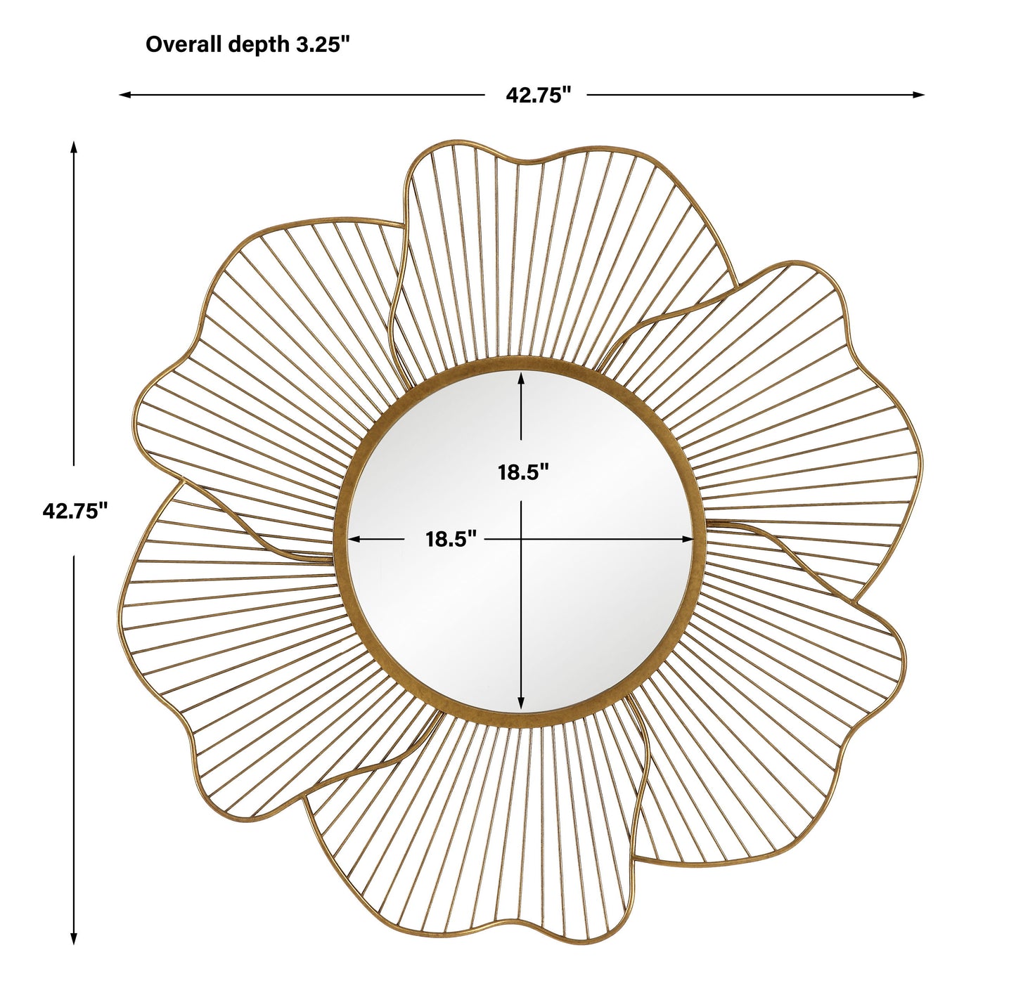 Blossom - Gold Floral Mirror