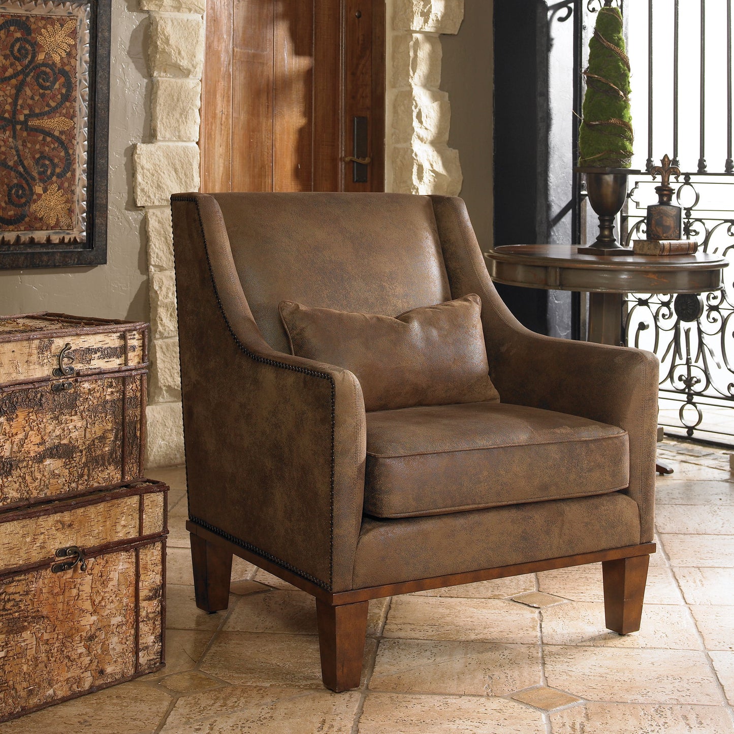 Clay - Leather Armchair - Dark Brown