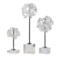 Neuron - Glass Table Top Sculptures (Set of 3) - Pearl Silver