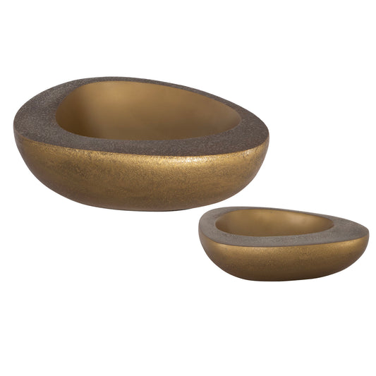 Ovate - Bowls (Set of 2) - Brass